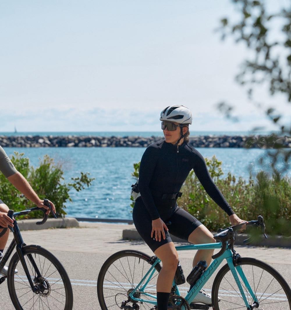 South Banks cycling trail along Lake Ontario waterfront in Mississauga